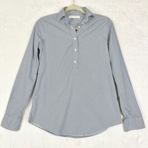 Ann Mashburn Tomboy Popover Shirt Size XS Dot Print Cotton Poplin Classic